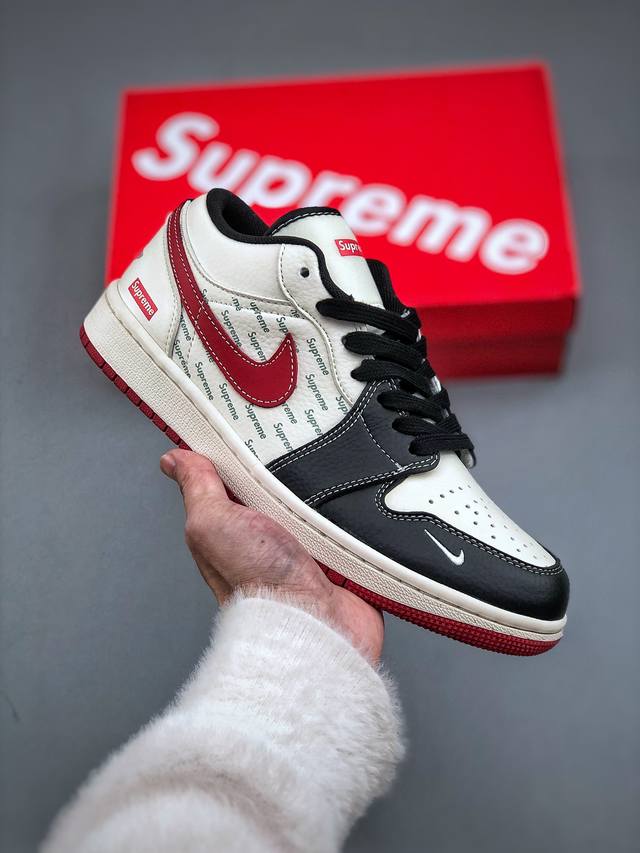 360支持放店 Air Jordan 1 Low Aj1乔1 Supreme 联名定制款 低帮休闲板鞋 市场唯一独家头层皮打造 原鞋原档案开发 原厂皮料 原档冲 - 点击图像关闭