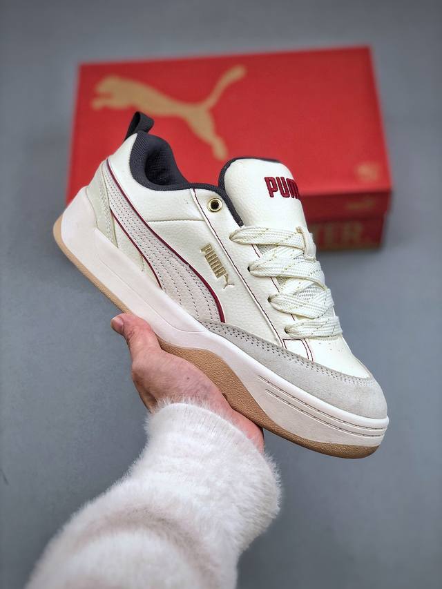 240支持放店 Puma Park Lifestyle Og Sneaker 公园生活方式系列低帮复古面包风百搭休闲运动板鞋“皮革米白酒红Cny中国年”4018