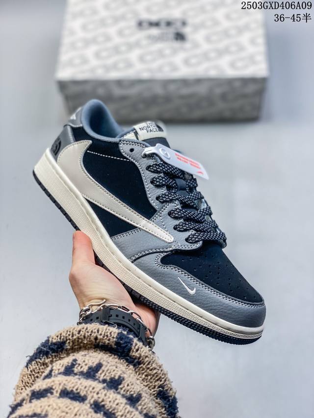 310 海外爆款限量发售！Travis Scott X Fragment Design X Jordan Air Jordan 1 Low Og Sp “北面联 - 点击图像关闭