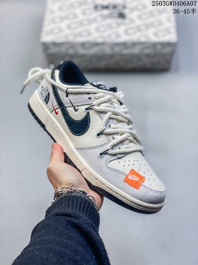 340 海外爆款限量发售！公司级 Nike Sb Dunk Low“北面联名——绑带贴布黑勾” 周年高端定制 低帮休闲板鞋 定制鞋盒 大厂纯原品质出货 超高清洁