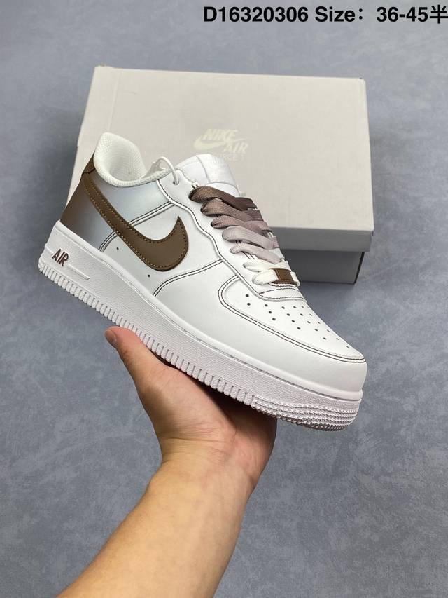 220 Nike Air Force 1 Low 白棕渐变 原楦头原纸板 打造纯正空军版型 专注外贸渠道 全掌内置蜂窝气垫 原盒配件 原厂中底钢印、拉帮完美 官 - 点击图像关闭