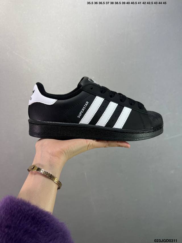 160 Adidas Originals Superstar 2 白黑 复古潮流 防滑耐磨 低帮 男女款 货号 Ji0124 号码：35-45 Id：023Jg