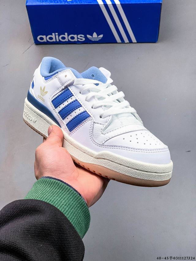 集图 170 公司级！阿迪达斯/Adidas Originals Forum 84 Low Adv 低帮百搭潮流休闲运动板鞋。以复古篮球鞋的外形为基础，采用皮革