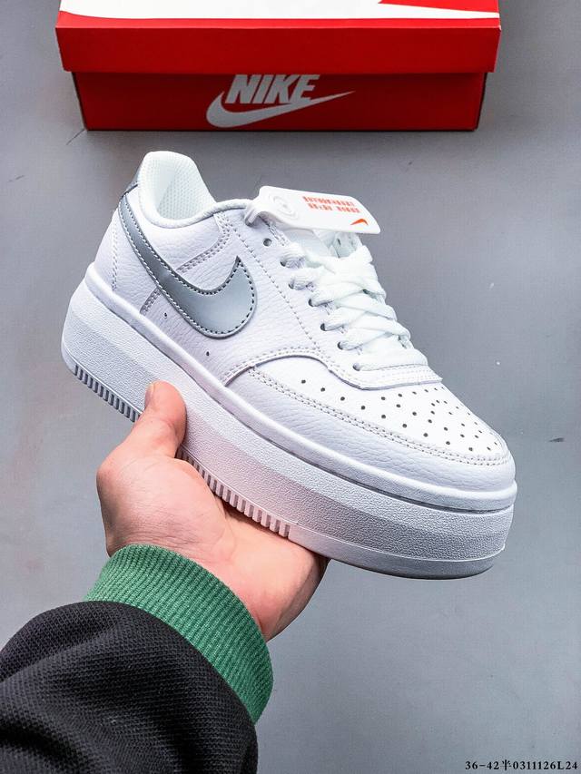 集图 170 耐克 Nike Court Vision Low 厚底增高百搭休闲板鞋 0311126L24