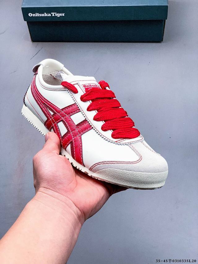 140 Asics 亚瑟士 Onitsuka Tiger 鬼冢虎 阿斯克斯 皮面原装四联吊牌 中底纸板钢印 日系轻便运动休闲鞋 0310335L20