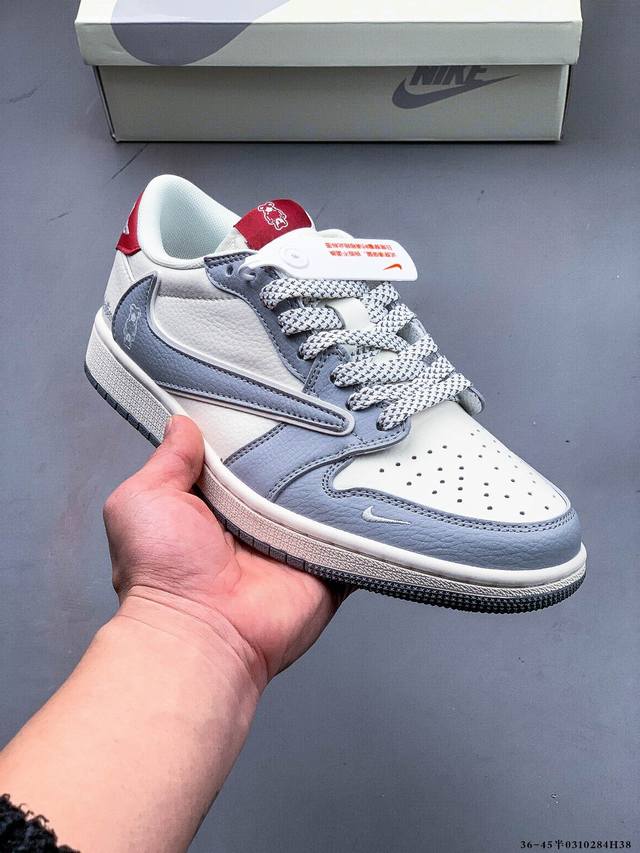 260 公司级头层！耐克Nike Air Jordan 1 Low Aj1乔1 倒勾低帮潮流缓运动休闲板鞋。Aj1 低帮拼接 完美版型真头层牛皮# 内置缓震气垫