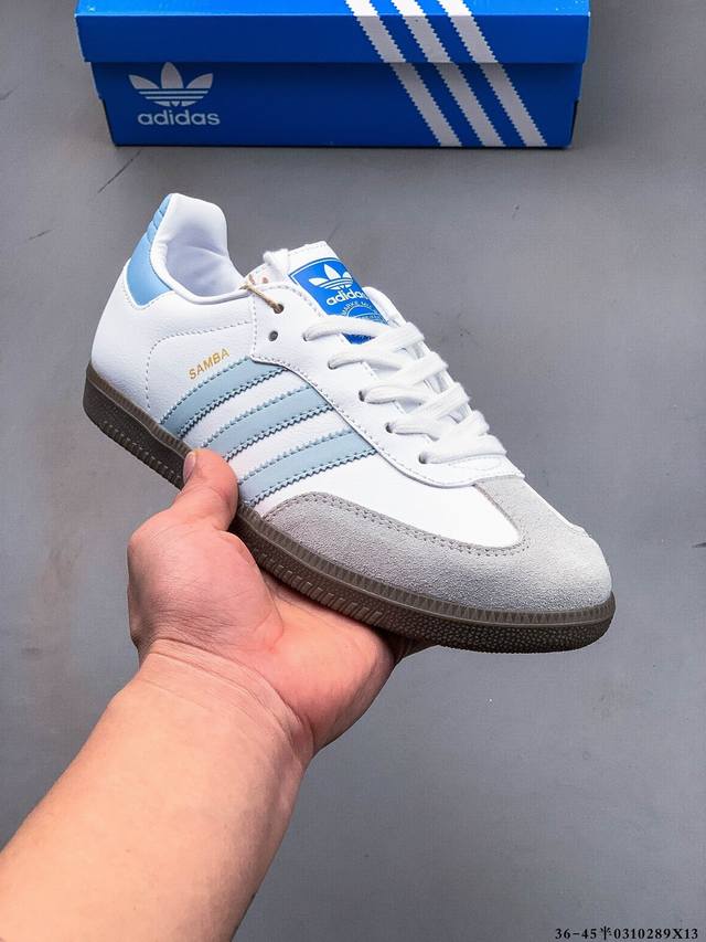 100 真标半码！Adidas Samba Og 经典鞋款 Adidas 近70年的经典Samba Og 修长的鞋楦,略微尖尖的鞋头,翻毛皮的鞋头拼接,这些我们