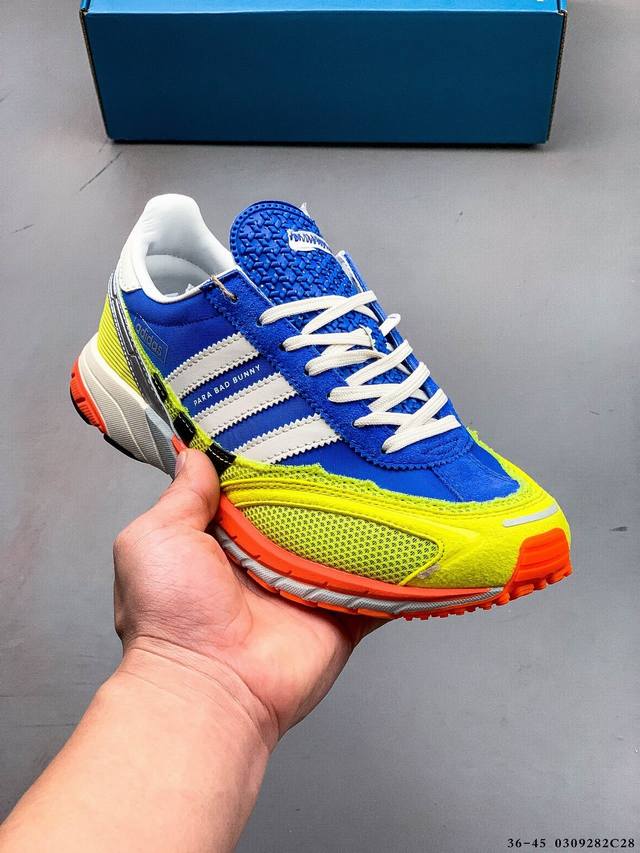 200 真标半码！Bad Bunny X Adidas Adizero Sl 72 新款潮流时尚复古运动跑鞋 0309282C28