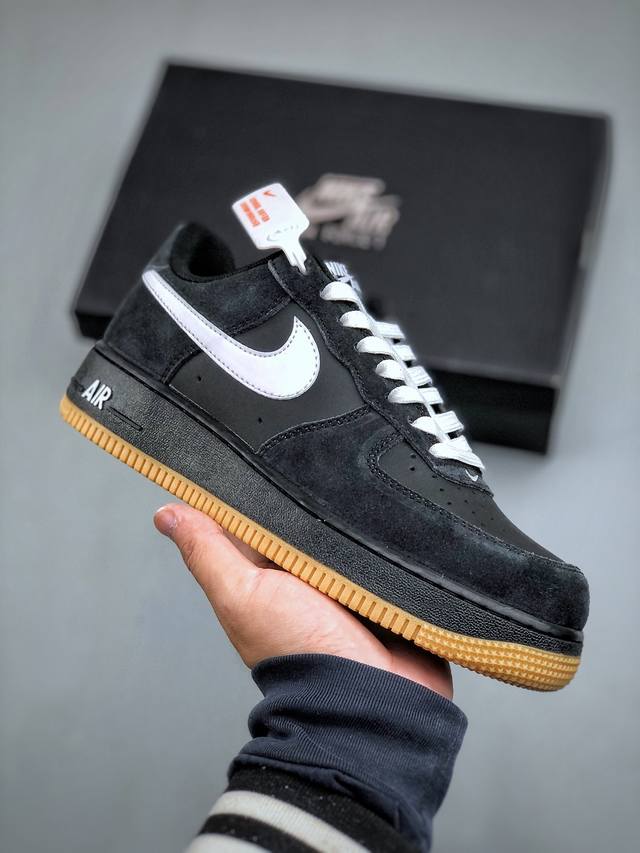 320支持放店 Nike Air Force 1 Low 07 Sk8 "Black Gum" 黑白生胶 原楦头原纸板 打造纯正低帮空军版型专注外贸渠道 全掌内