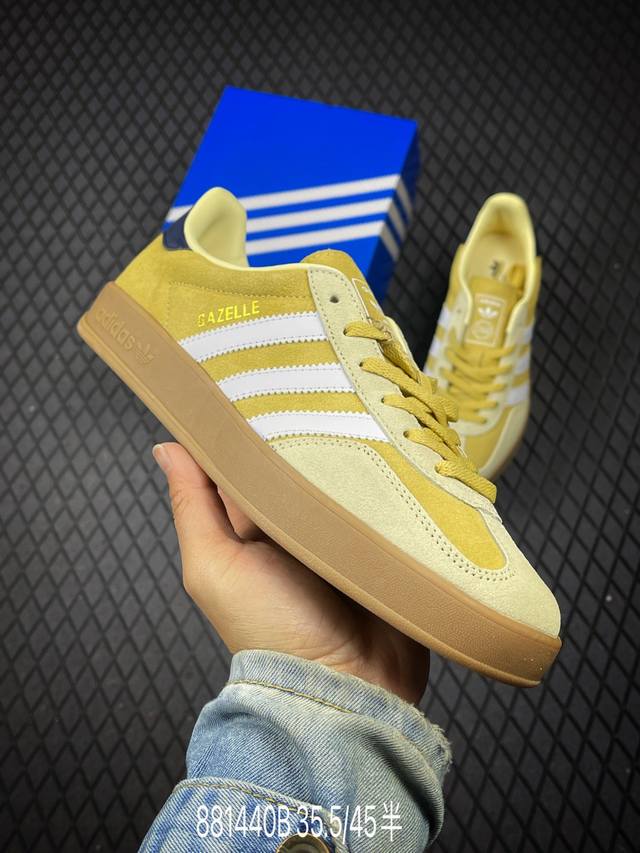 180 B支持放店 公司级Adidas Originals Gazelle Indoor 三叶草休闲防滑耐磨低帮板鞋 鞋头出色设计 塑就出众贴合感 稳固的后跟贴