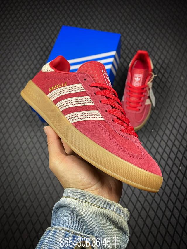 170 B支持放店 公司级Adidas Originals Gazelle Indoor 三叶草休闲防滑耐磨低帮板鞋 鞋头出色设计 塑就出众贴合感 稳固的后跟贴 - 点击图像关闭