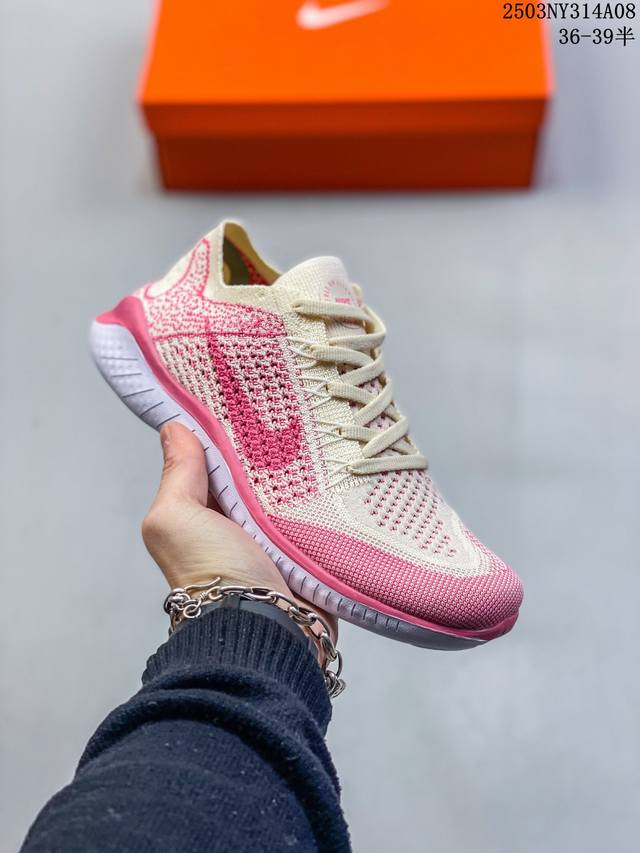 120 耐克Nike Free Rn Flyknit 2018 赤足5.0二代轻跑鞋 质感新焕升级，专为短打跑造#鞋如面袜般子柔贴软合，结合性弹沙线，赋双予足众