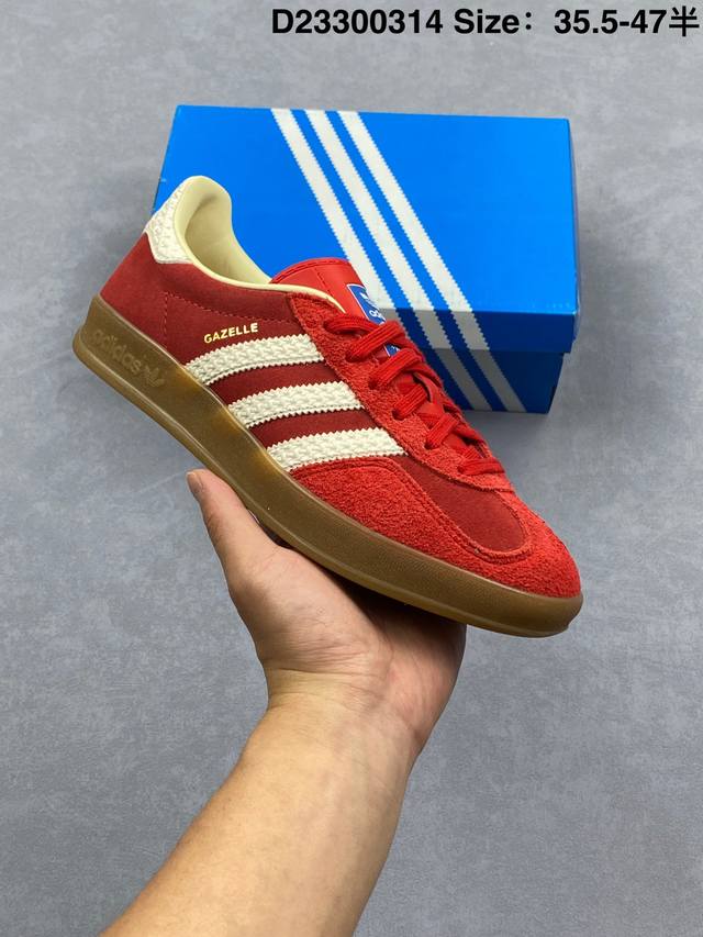 210 【公司级】阿迪达斯 Adidas Originals Gazelle Indoor复古三叶草防滑透明橡胶板鞋经典运动鞋。这款经典鞋,忠于原版设计,缀撞色 - 点击图像关闭