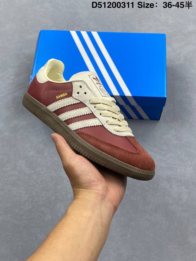 140 阿迪达斯 德训鞋 Adidas Originals Samba Og Shoes 经典运动鞋小白鞋「T头鞋」男女板鞋 彰显休闲摩登风情的时尚经典鞋。它诞