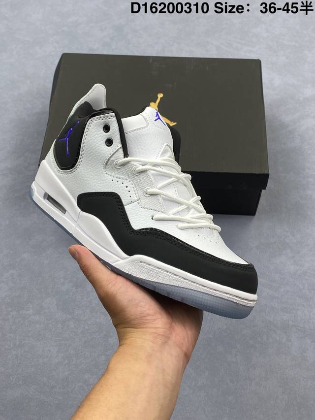 140 Air Jordan Courtside 23 名称:白黑紫 货号：Ar1000 104 尺码：如图 D16200310