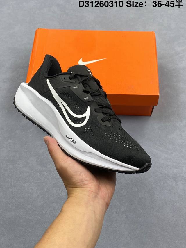 180 Nike Quest 6极速6代网面透气 时尚休闲跑步鞋 简约高科技设计采用多层材料，为双足带来凉爽感受和稳固体验时尚鞋面搭配中足包覆设计，提供稳固贴合