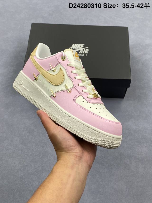 200 公司级 Nike Air Force 1 Low 白粉四小勾 原楦头原纸板 打造纯正空军版型 专注外贸渠道 全掌内置蜂窝气垫 原盒配件 原厂中底钢印、