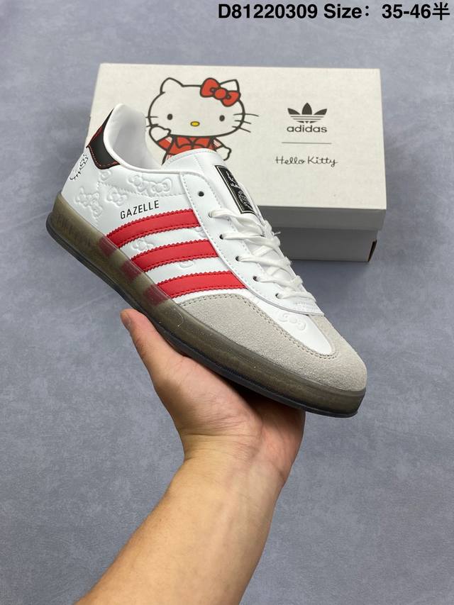 160 【联名款】Hello Kitty/凯蒂猫 X Adidas Originals Gazelle Indoor “White/Red/Core Black - 点击图像关闭