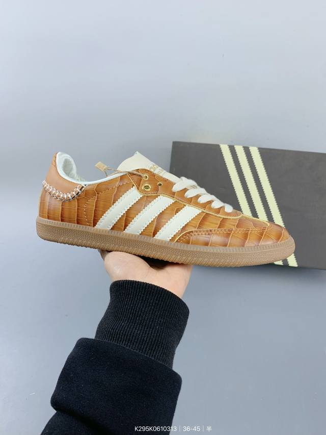 ：140 公司级Adidas Originals Wales Bonner Samba Og桑巴舞系列绅士德训足球风百搭低帮休闲运动板鞋 Size：如图 编码：