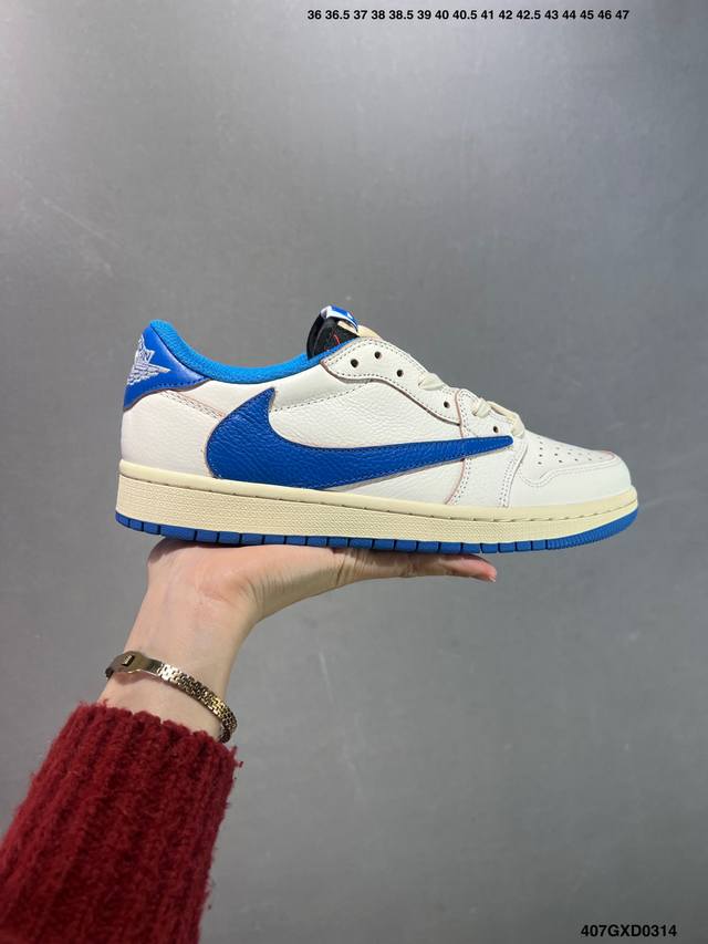 310 公司级Travis Scott X Air Jordan Aj1 Low Og Sp Ts联名9.0 倒钩低帮 Dm7866-600 Xc原厂全套原楦原