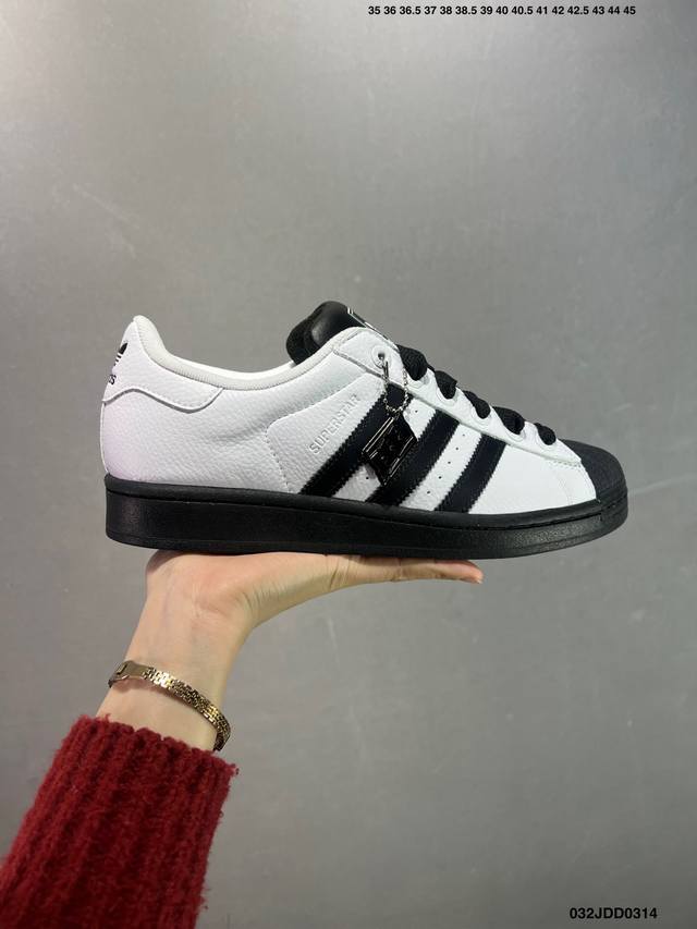 130 Adidas Originals Superstar 2 白黑 复古潮流 防滑耐磨 低帮 男女款 货号 Ji0124 号码：35-45 Id：032Jd