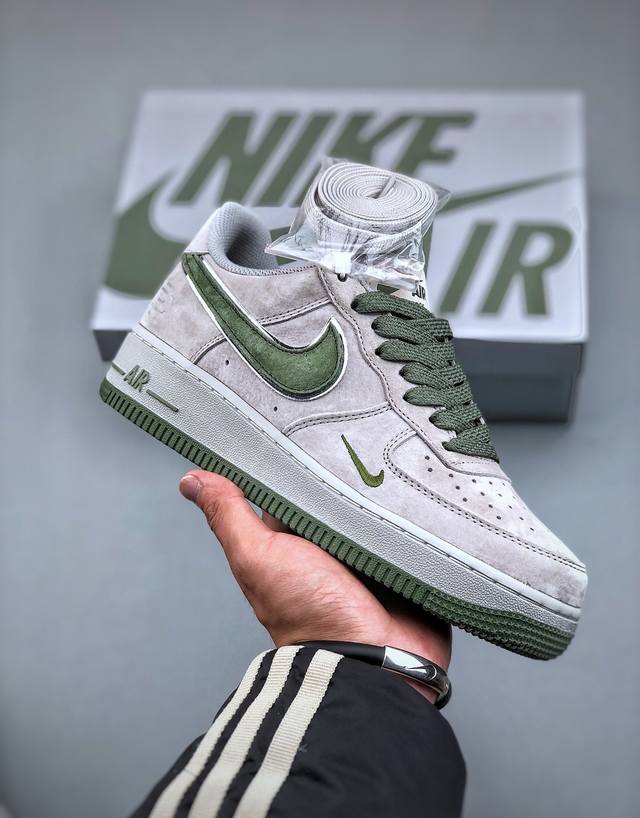 Nike Air Force 1 Low 07 灰绿麂皮原楦头原纸板 打造纯正低帮空军版型专注外贸渠道 全掌内置蜂窝气垫 原盒配件 原厂中底钢印 拉帮完美 官方