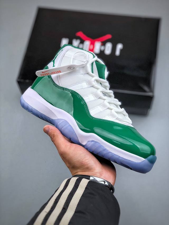 Air Jordan 11 Retro White And Green Aj11 乔11漆皮白绿 Ct8012-113 原楦原纸板开发 原汁原味11代鞋型 进口