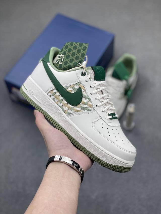 Hy版本 Nike Air Force 1 Low 白绿笑脸 空军一号低帮运动休闲板鞋 原厂冲刀皮料切割干净 无任何毛边 清洁度细节完美 货号 Fn0369-