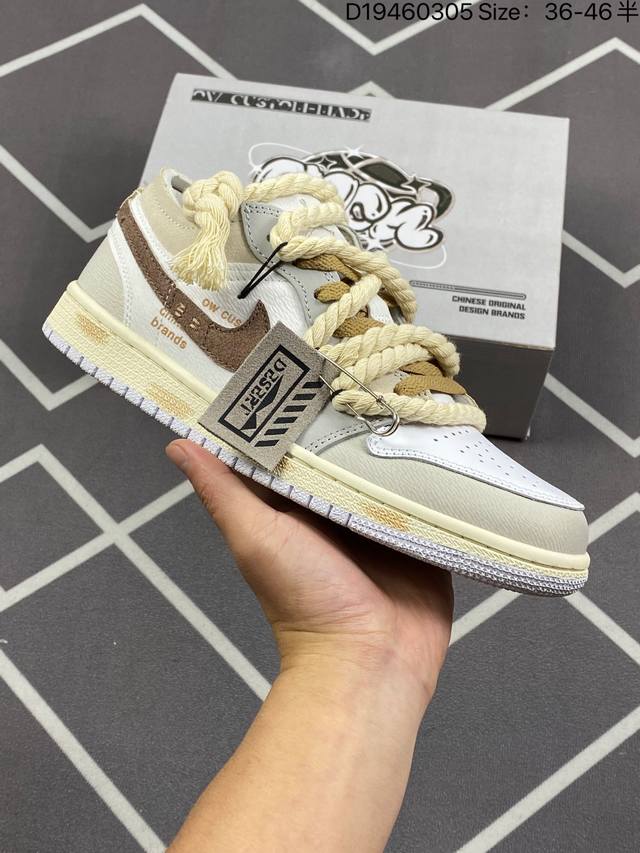 公司级air Jordan 1 Low Se Craft Nside Out Aj1乔丹一代 乔1 乔丹1代 解构绑带 粗麻花鞋带 低帮经典复古文化休闲运动篮球