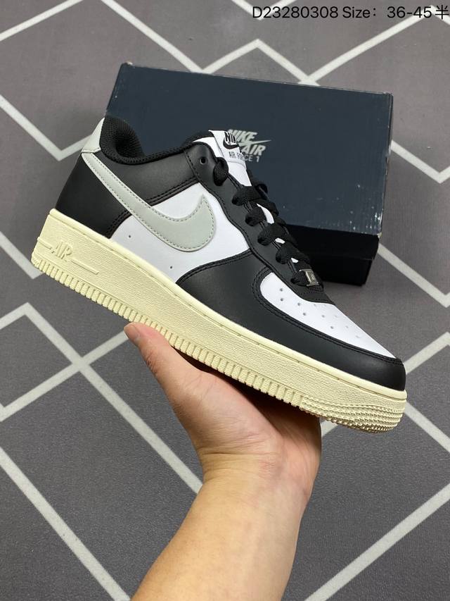 Nike Air Force 1 Low White And Black 官方同步 原装级别 原楦头原纸板 打造纯正空军版型#专注外贸渠道 全掌内置蜂窝气垫 #