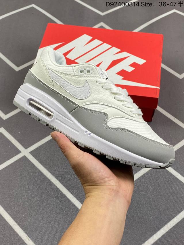 升级原楦原纸版开发版型#回弹pu模嵌入开窗气垫装置nike Air Max 1 初代复古气垫百搭休闲运动慢跑鞋 货号:Fn05 1 尺码 36 36.5 37.