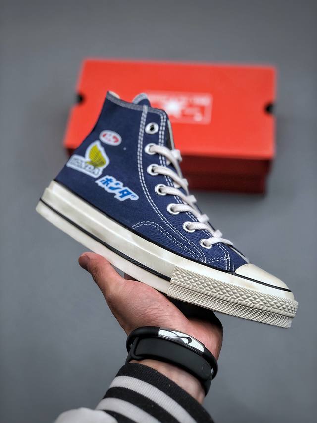 Z Converse匡威限定本田首次联名 Converse Honda 运动休闲高帮帆布鞋男女定制限定 经典涂鸦三星标帆布鞋 正确硫化工艺 Size 35 36