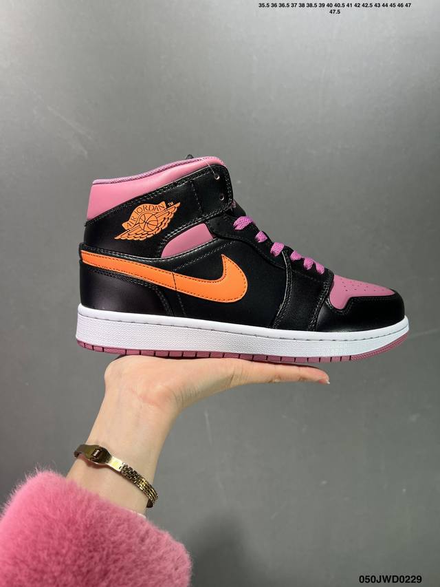 公司级nike Air Jordan 1 Mid Aj1 乔1全黑爆裂纹 中帮文化休闲板鞋 Fb991 01 #市售最高品质 原鞋开发 大厂代工流水线打造 公司