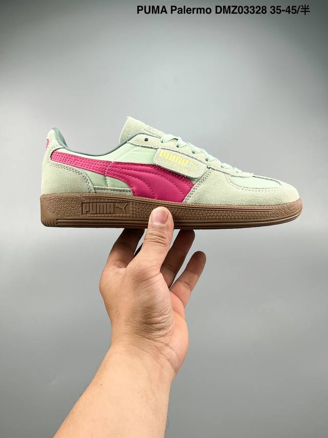 真标带半码 Puma Palermo 彪马官方男女同款板鞋 Army 货号 Dmz03328