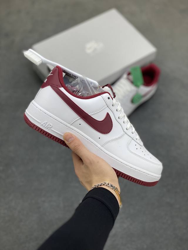 Hy版本 Nike Air Force 1 '07 Low 空军一号低帮运动板鞋 白酒红 原装级别 原楦头原纸板 打造纯正空军版型#专注外贸渠道 全掌内置蜂窝气