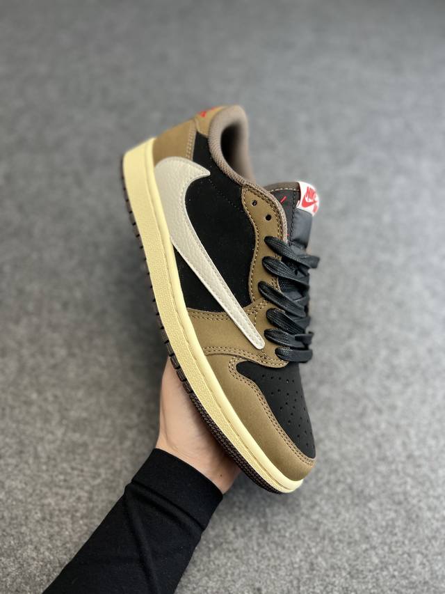 福利特价 原价市场 版本 Travis Scott X Jordan Air Jordan 1 Low 联名款 倒勾低帮板鞋 精准定位中高端市场 原厂楦头纸板