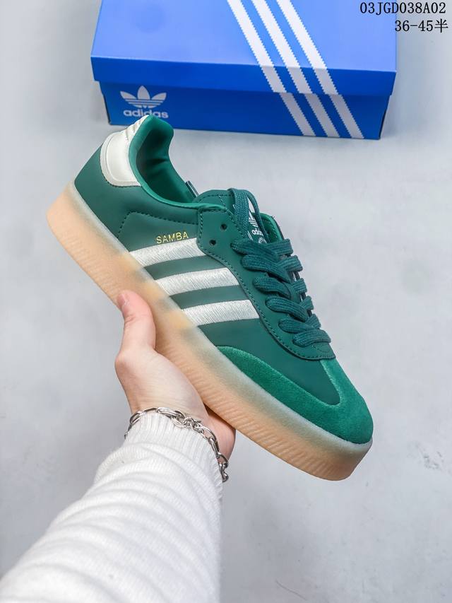 真标带半码adidas阿迪达斯24Ss三叶草sambae女鞋低帮休闲板鞋id0436 Ig5744尺码35-44半 03Jgd038A02