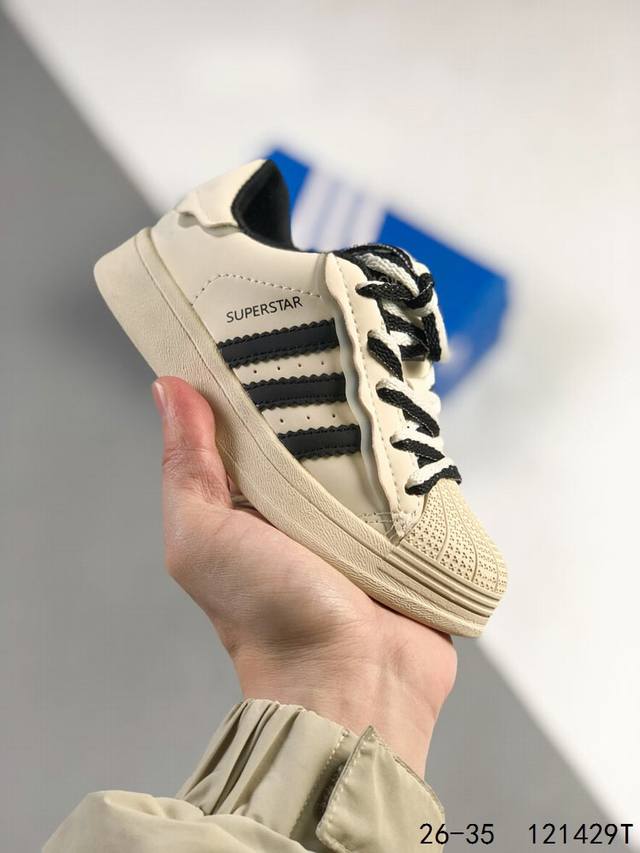 萌娃童鞋 阿迪达斯adidas Superstar 贝壳头 运动童鞋休闲板鞋 Id:121429T