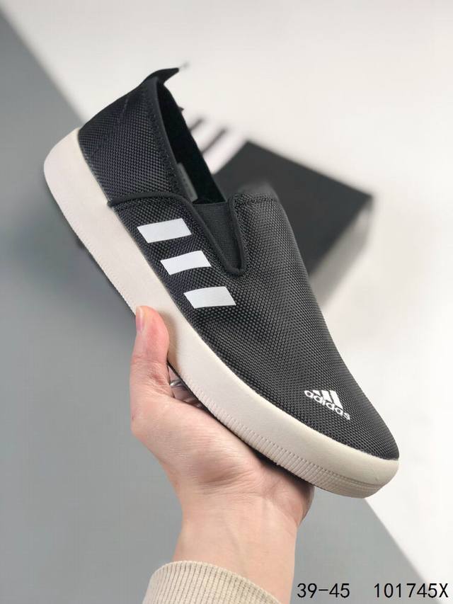 Adidas Slip On Dlx 阿迪达斯 一脚蹬 夏季轻便跑步鞋 速干织物材质涉水鞋 尺码 见图 Id 101745X