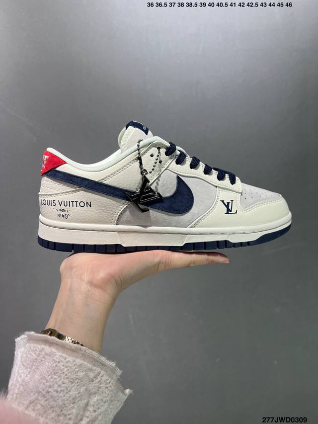 公司级nk Dunk Low Retro Diy高端定制 Lv白蓝牛仔绑带 低帮休闲运动板鞋 原装头层材料 用料绝不含糊 独家版型蒸餾加工帶來的是更好的视觉和脚