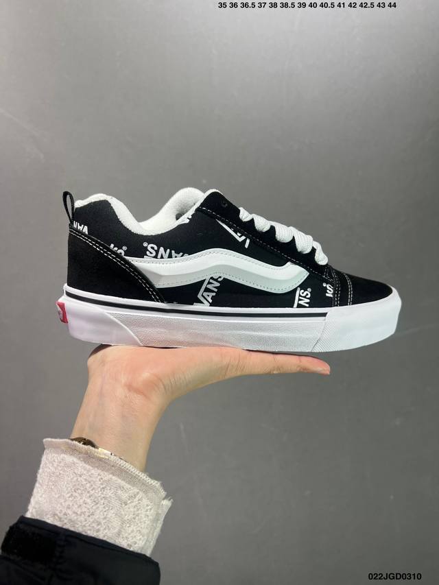 Vans Classics Knu Skool 苏格兰格纹拼接 厚鞋舌面包鞋 Vans联名超火的土豆鞋 复古经典 鞋头放大 包边上移加厚 鞋舌加厚 Vans C