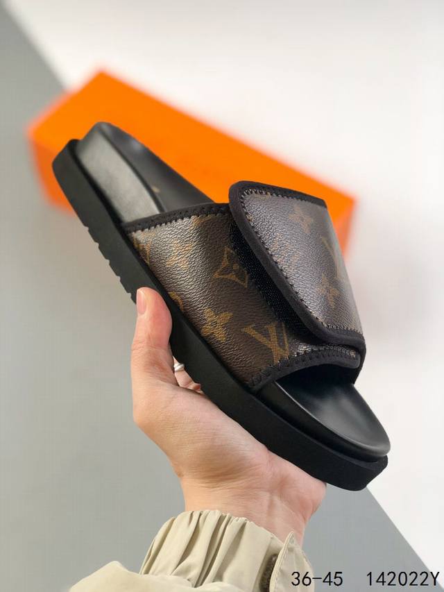 Louis Vuitton 路易威登 Lv 魔术贴 休闲拖鞋 明星同款 网红博主推荐 尺码 如图所示 Id 142022Y