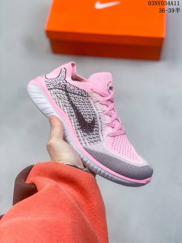 Nike 耐克 真标带半码男女鞋 耐克nike Free Rn Flyknit 赤足5.0全新系列飞织透气慢跑鞋 黑白 类型 男女鞋 码数 36 36.5 37