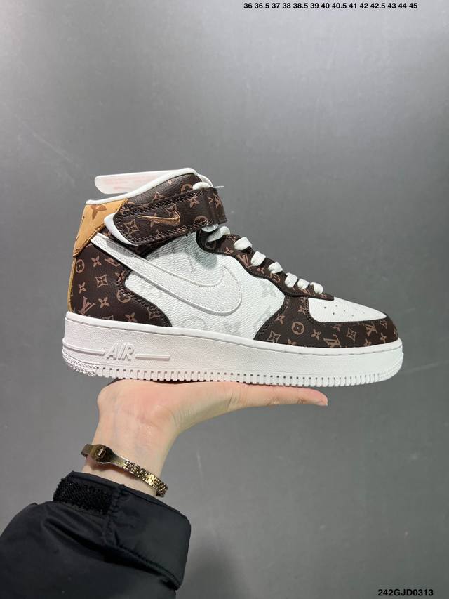 公司级nike Air Force 1 07 Low Lv联名 白黑印花 空军一号 中帮 运动鞋 休闲鞋 折边针车 工艺难度大 原楦头原纸板 原装鞋盒 定制五金