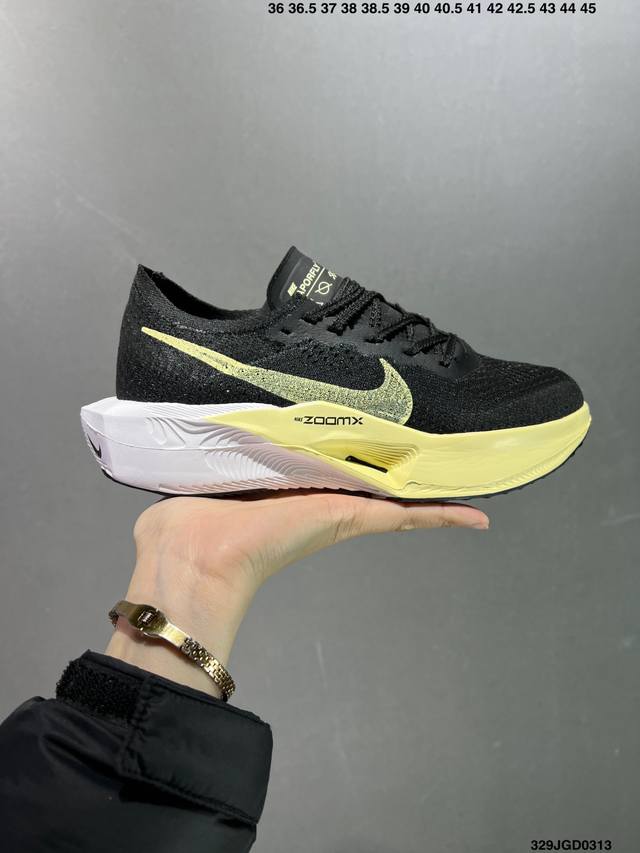 耐克nike Zoomx Vaporfly Next% 3 马拉松 泡棉超轻缓震运动慢跑鞋 采用全新vaporweave科技轻量网织半镂空轻薄透气鞋面#搭载双层