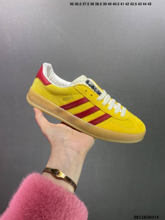 公司级重磅古驰联名 Adidas Originals X Gucci Gazelle 联名经典休闲板鞋 意大利2022时装周走秀款 德训鞋休闲鞋 货号 7078