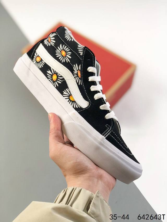 硫化底带半码 Vans 万斯 Old Skool 时尚高帮百搭 耐磨防滑 硫化底帆布鞋 Id:642643T