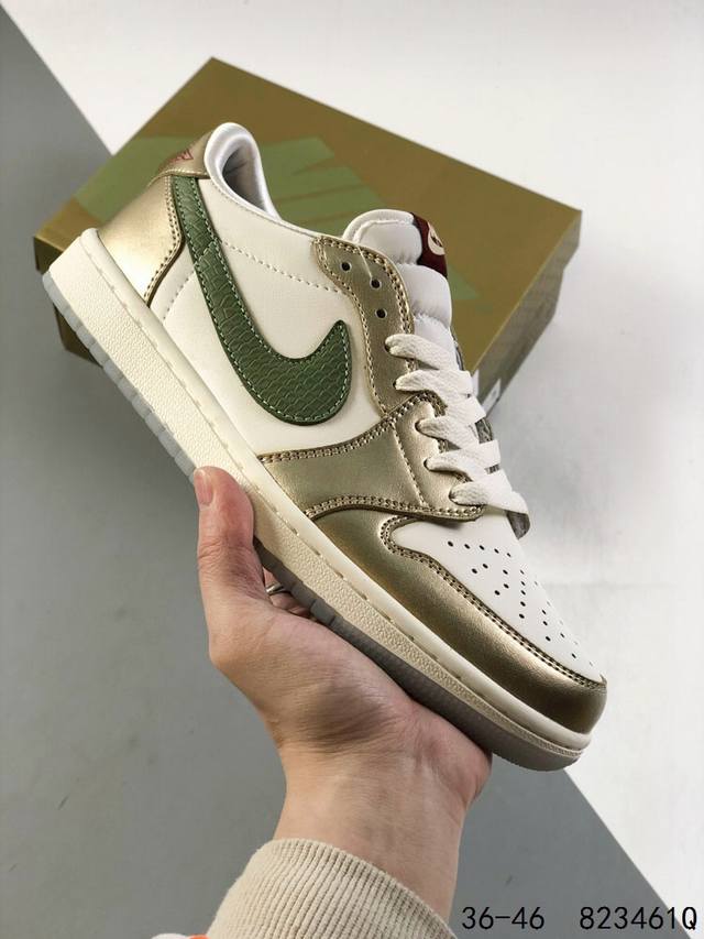 公司级真标带半码 乔丹air Jordan 1 Low Aj1 Wh 乔1 中国龙 低帮复古文化休闲运动篮球鞋 凭借出色的性能和吸睛的外观 Air Jordan