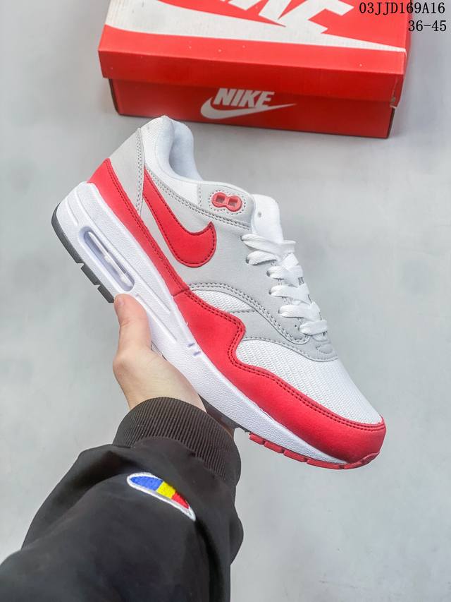 真标带半码 Nike Air Max 1 Prm Escape灰白黑 男女低帮运动跑步鞋fj0698- 尺码36-45半 03Jjd169A16