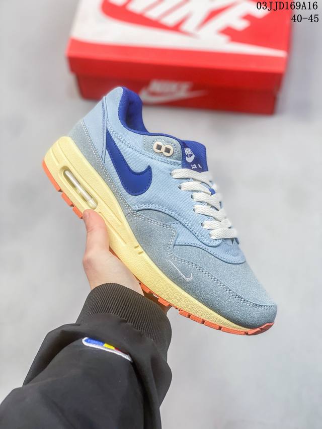 真标带半码 Nike Air Max 1 Prm Escape灰白黑 男女低帮运动跑步鞋fj0698- 尺码36-45半 03Jjd169A16